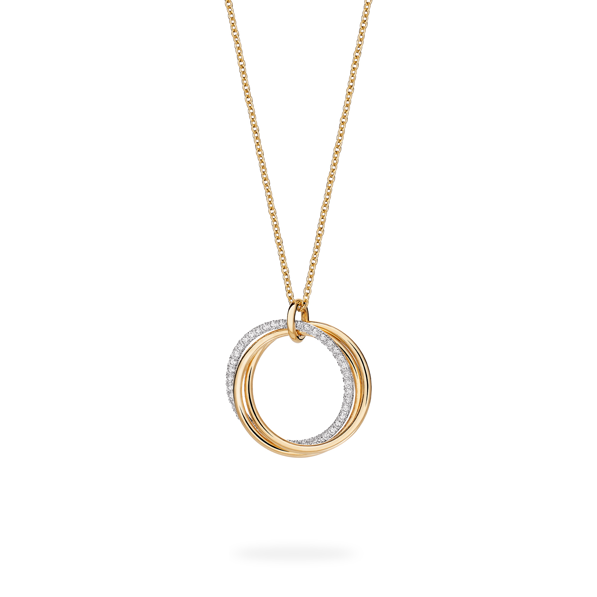 Yellow Gold Circle Pendant, Large